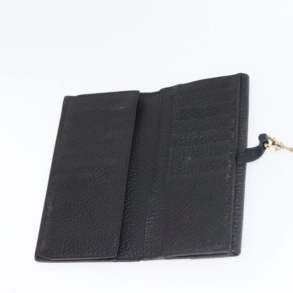 GUCCI New Jackie Long Wallet Leather Black Gold - Picture 7 of 16